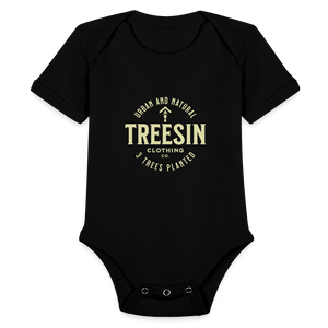 Organic Short Sleeve Baby Bodysuit - black