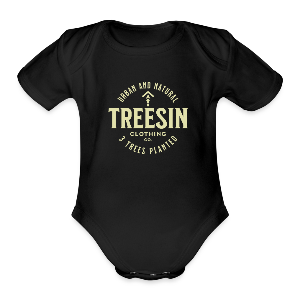 Organic Short Sleeve Baby Bodysuit - black