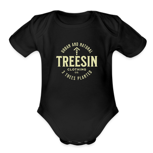 Organic Short Sleeve Baby Bodysuit - black