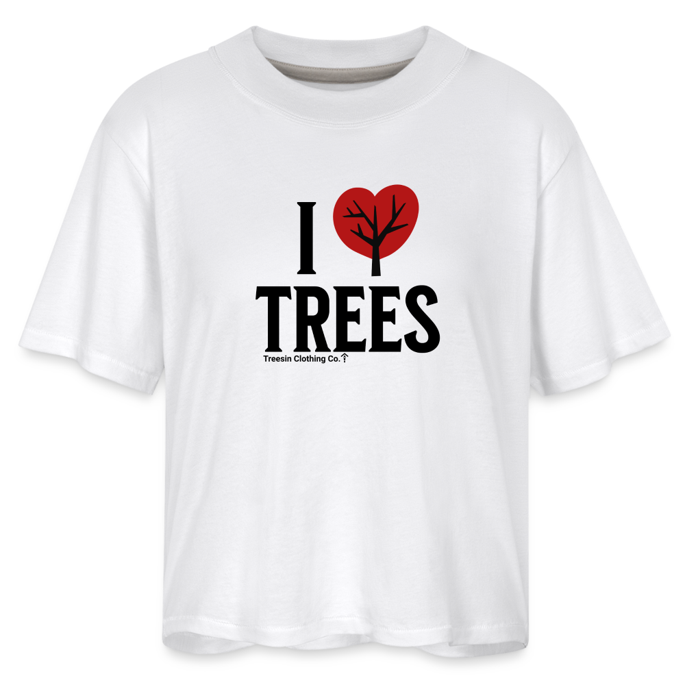 I Love Trees - Women's Boxy Tee - white