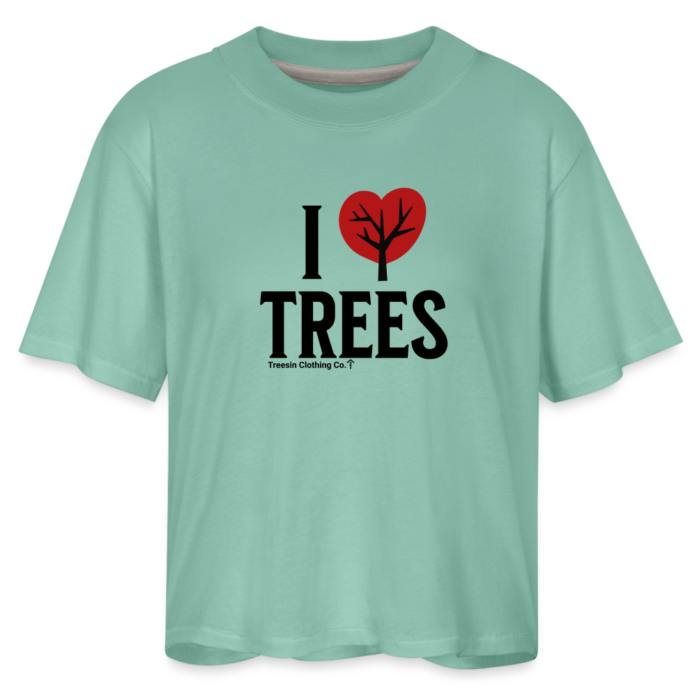 I Love Trees - Women's Boxy Tee - saltwater