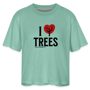 I Love Trees - Women's Boxy Tee - saltwater