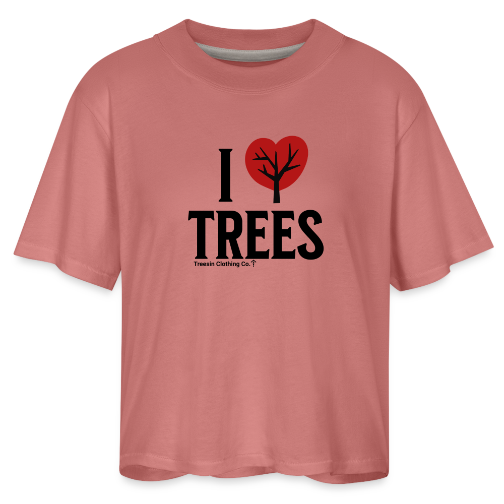 I Love Trees - Women's Boxy Tee - mauve