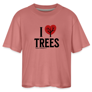 I Love Trees - Women's Boxy Tee - mauve