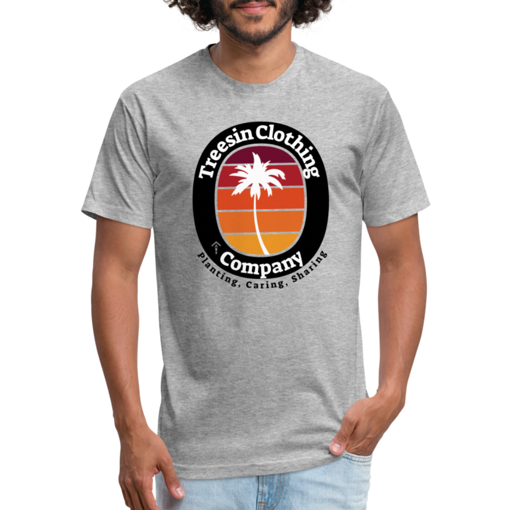 Palm Tree - Fitted T-Shirt - heather gray