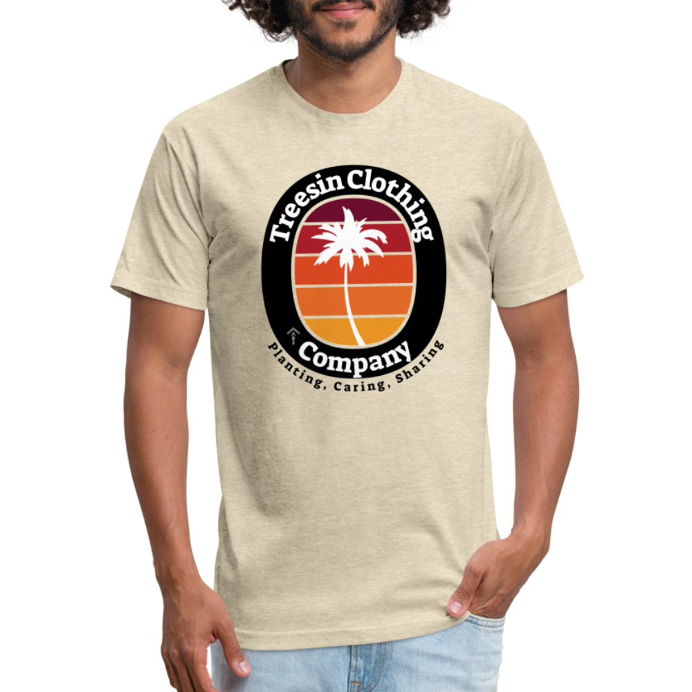 Palm Tree - Fitted T-Shirt - heather cream