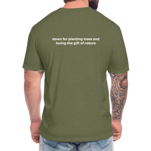 Treethugger (front & back) - Men's T- Shirt - heather military green