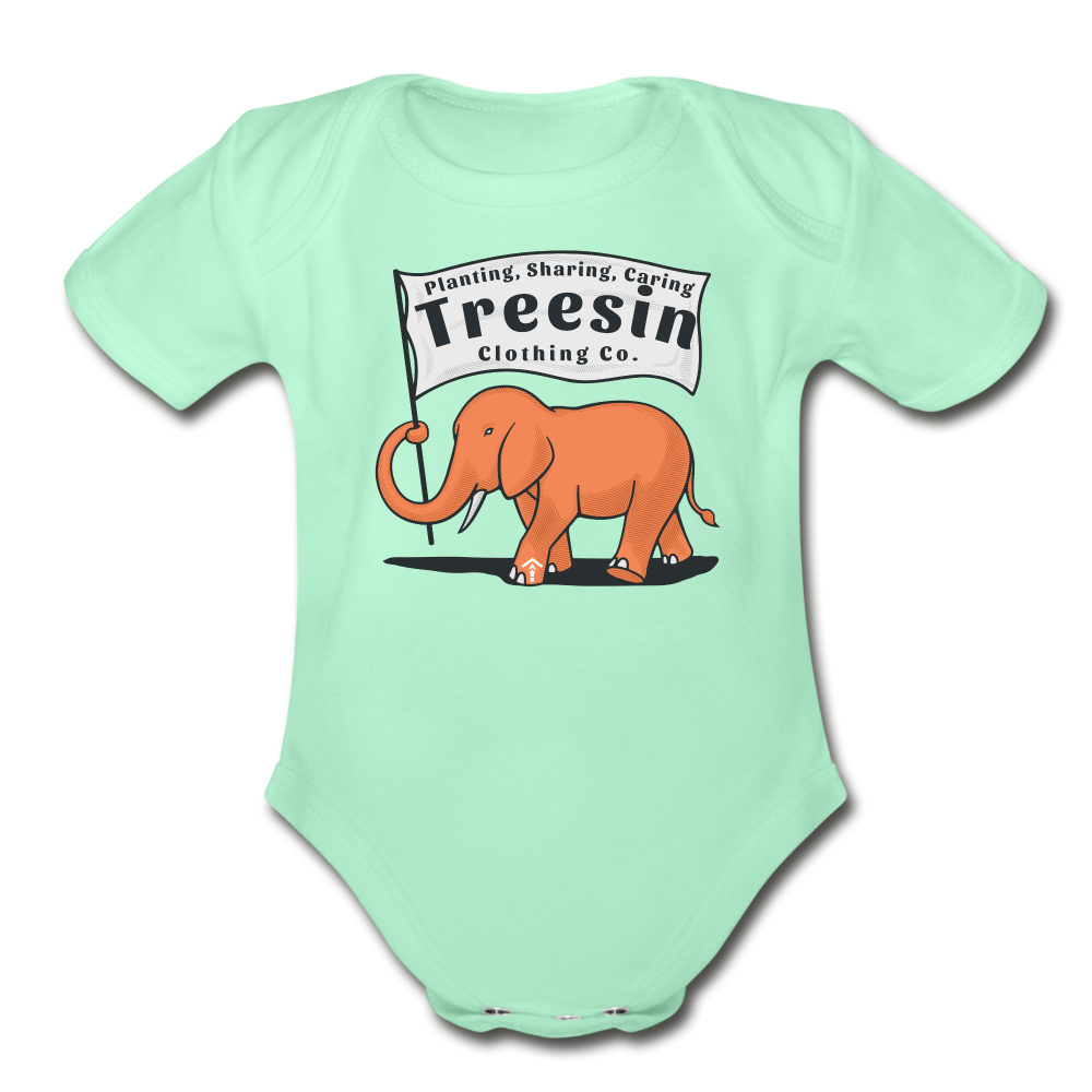 Elephant on Parade - Organic Bodysuit - light mint