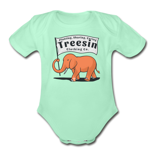 Elephant on Parade - Organic Bodysuit - light mint